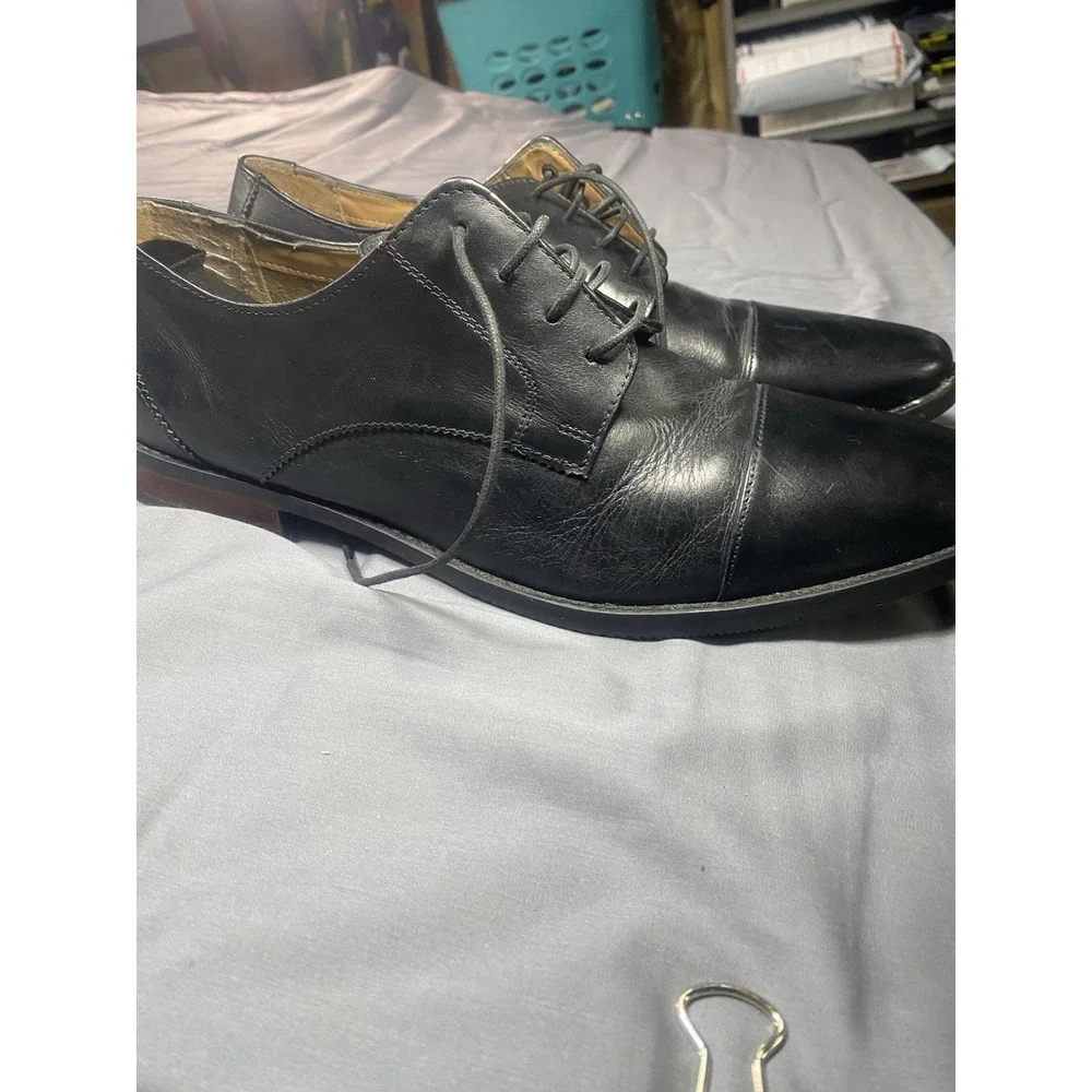 Florsheim Men's Black Leather Cap Toe Oxford Dress Shoes Size 13 D Lace Up